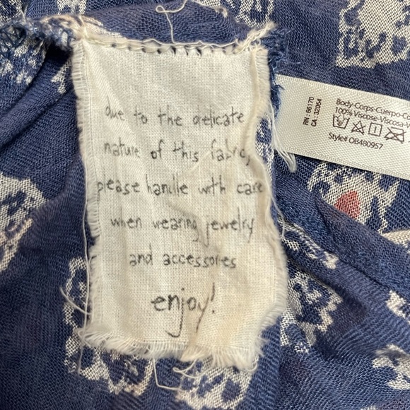 Free People Before Dawn Top in Sapphire Combo sz M - Picture 9 of 11